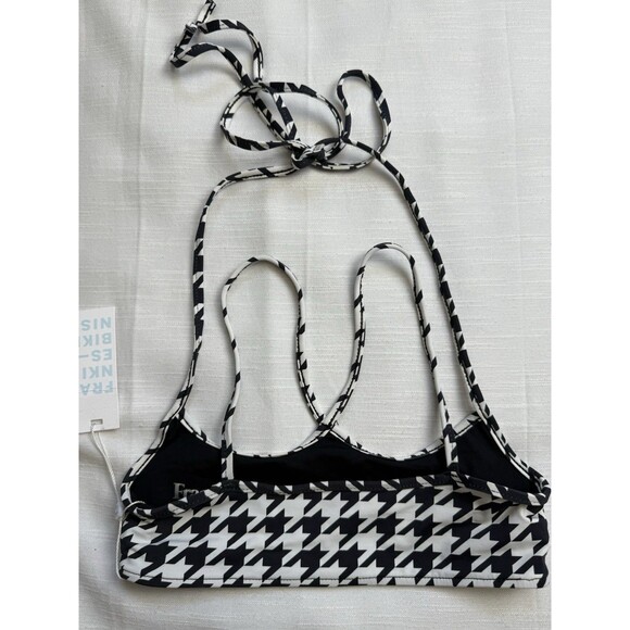 Frankies Bikinis Aleisha In Houndstooth Print Halter Bikini Top Sz XS New - Picture 3 of 6